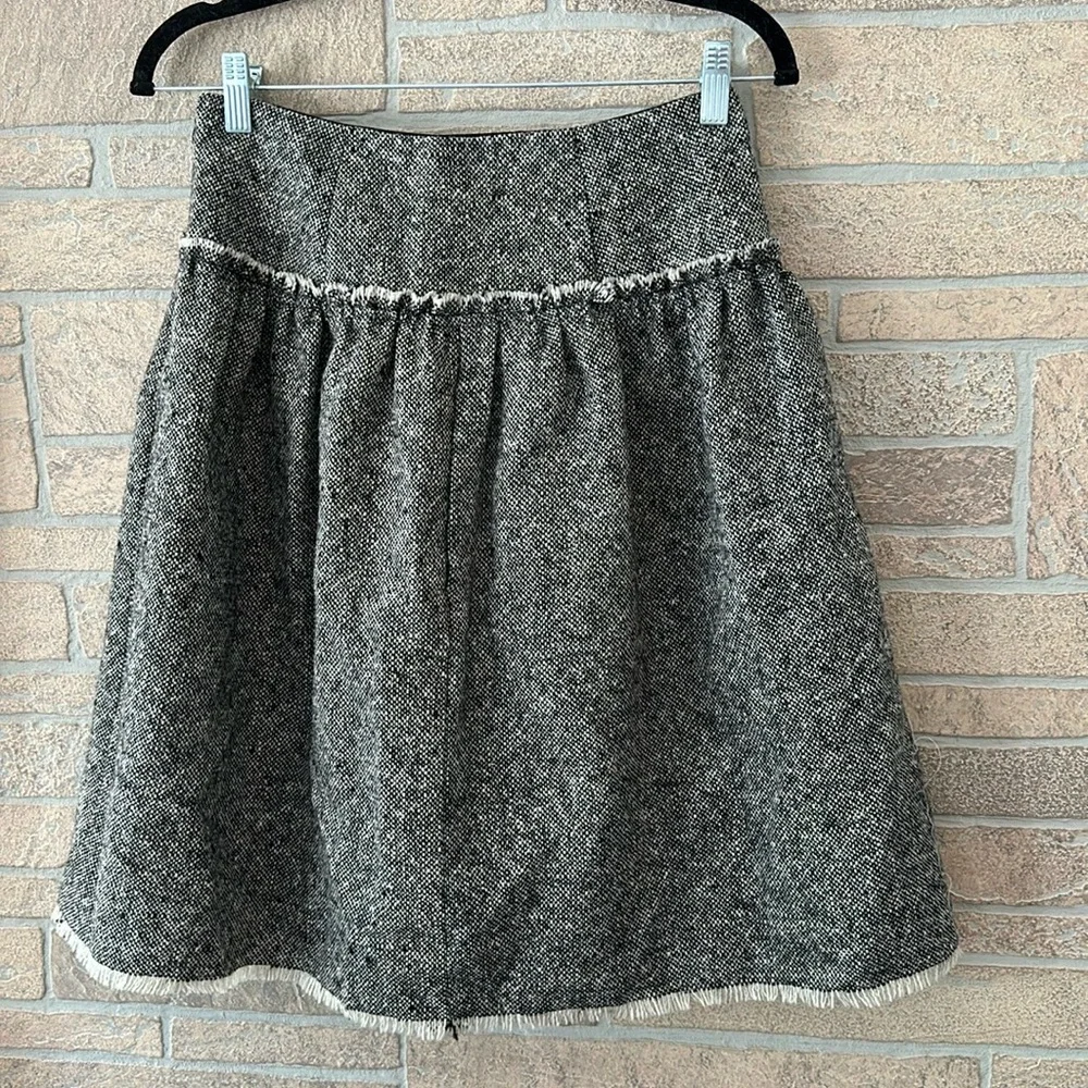 Derek Lam Tweed Woven A Line Skirt Womens 4 designer Wool